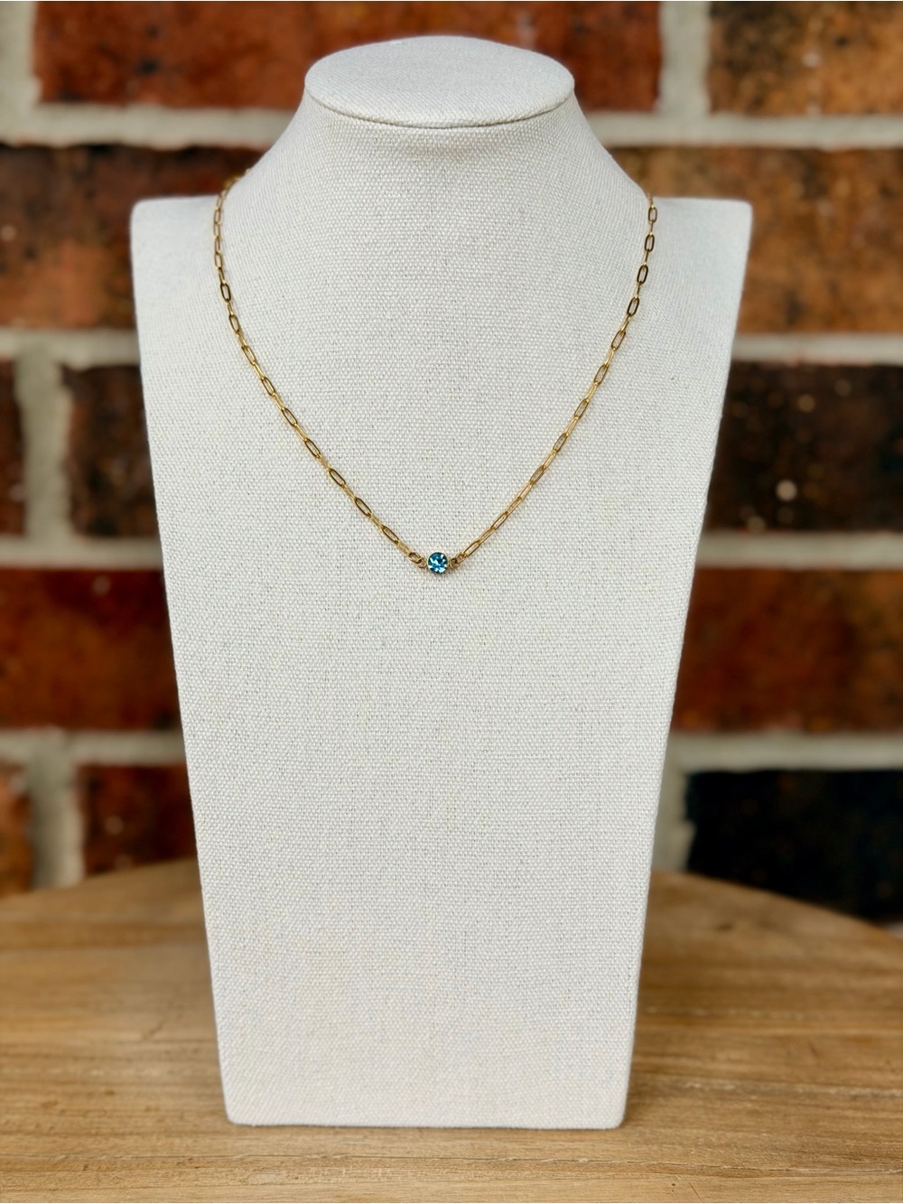 March Birthstone Charm Necklace